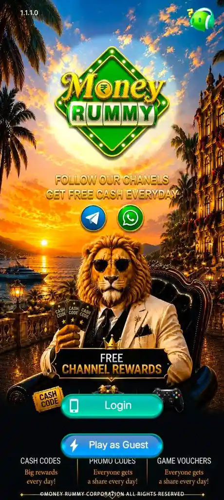 Money Rummy login page